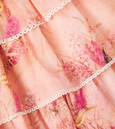 Zimmermann Cotton Cascadian Tiered Dress In Pink