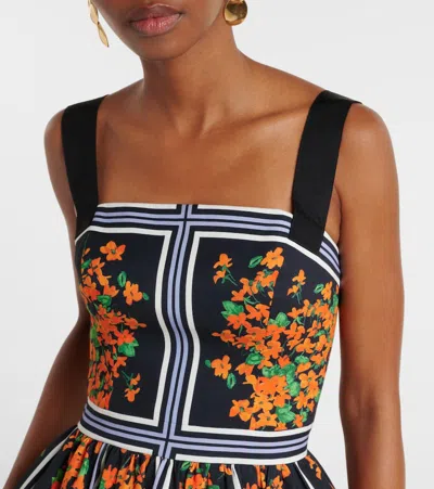Carolina Herrera Cotton Faille Midi Dress In Multi