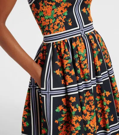 Carolina Herrera Cotton Faille Midi Dress In Multi