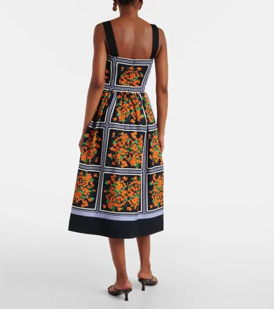Carolina Herrera Cotton Faille Midi Dress In Multi