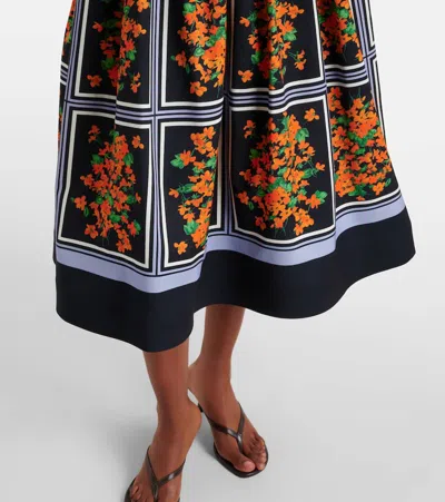 Carolina Herrera Cotton Faille Midi Dress In Multi