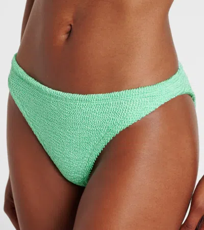 Hunza G Womens Metallic Mint Julia Pearly-hoop Seersucker Bikini Set In Blue