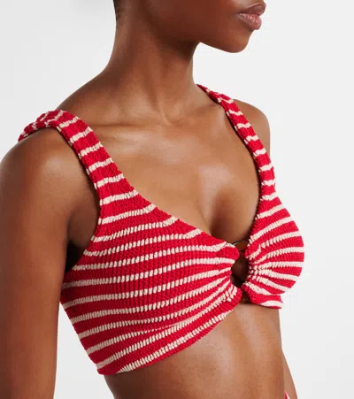 Hunza G Nadine Striped Bikini In Red