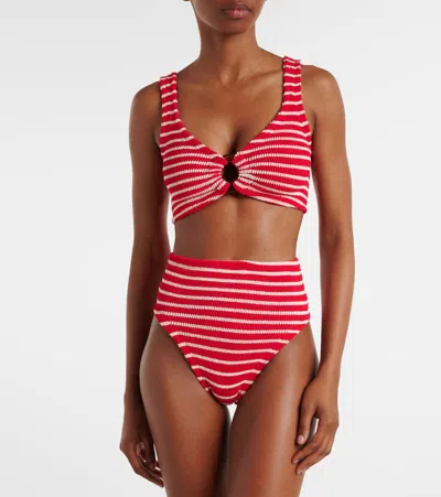 Hunza G Nadine Striped Bikini In Red