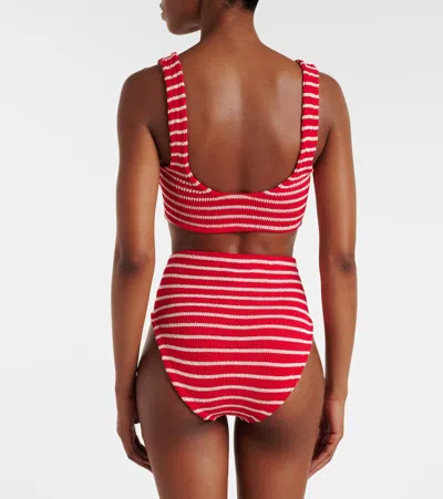 Hunza G Nadine Striped Bikini In Red