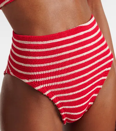 Hunza G Nadine Striped Bikini In Red