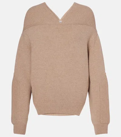 Victoria Beckham Wool And Cashmere Sweater In Neutral