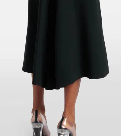 Victoria Beckham Satin Shirt Dress With Ruching And Buttons In Black