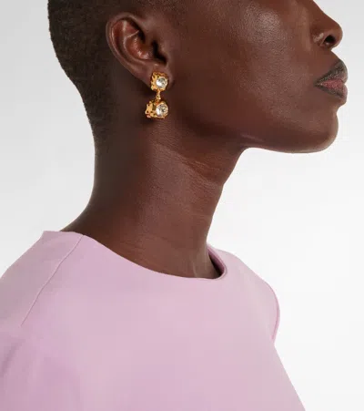 Oscar De La Renta Embellished Drop Earrings In Gold