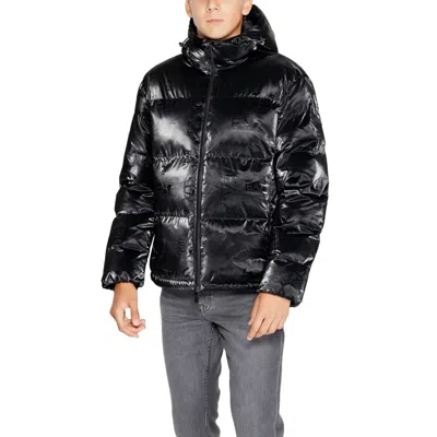 Ea7 Black Polyester Jacket In Black