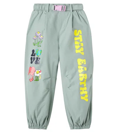 Stella Mccartney Printed Cotton-blend Pants In Blue