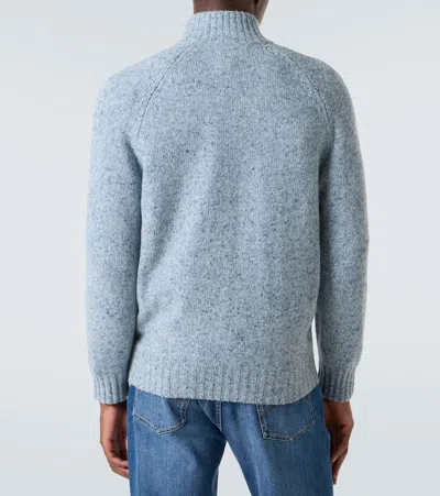 Brunello Cucinelli Men's Cashmere Zip Cardigan In Blue