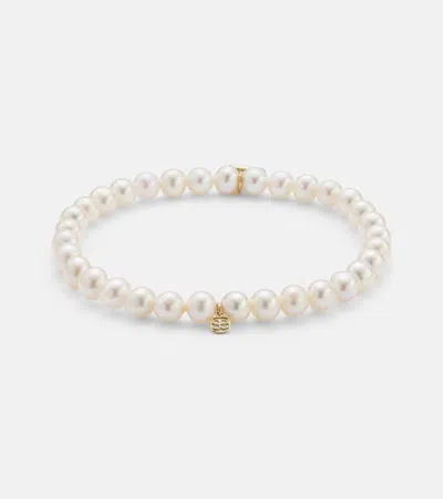 Sydney Evan Fluted Heart 14kt Gold Charm Bracelet In White