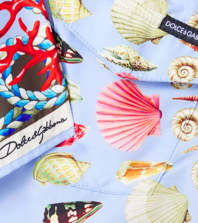 Dolce & Gabbana Shell-print Swim Shorts In Blue