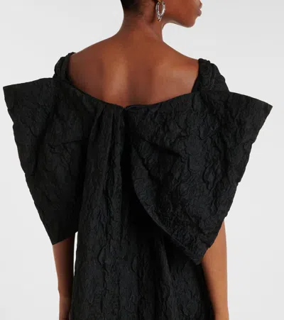 Erdem Embroidered Cloque Jacquard Gown In Black