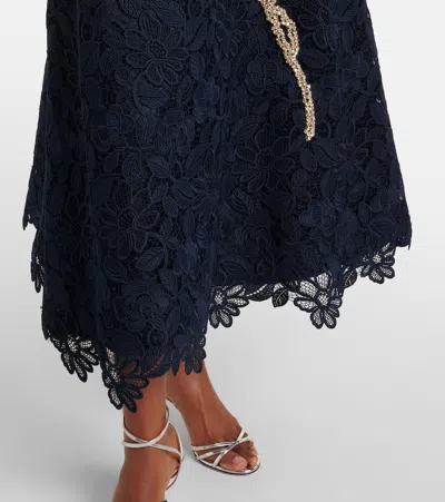 Costarellos Mariela Appliqué Lace Gown In Black