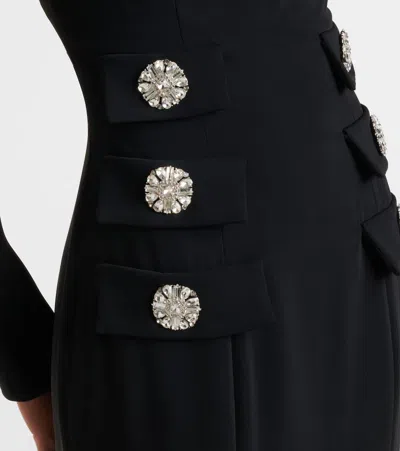 Costarellos Button-embellished Maxi Dress In Black