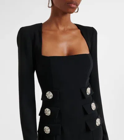 Costarellos Button-embellished Maxi Dress In Black