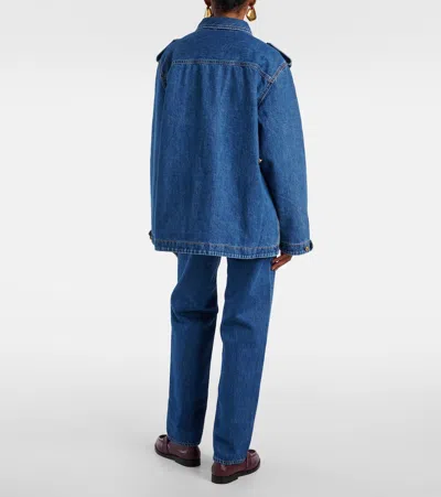 Blazé Milano Light Blue Cotton Military Safari Jacket With Multiple Pockets In Blue