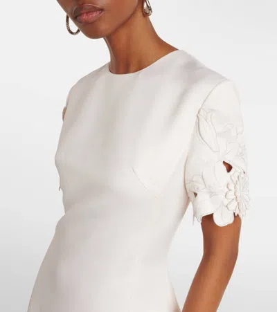 Leo Lin Caroline Floral-appliqué Midi Dress