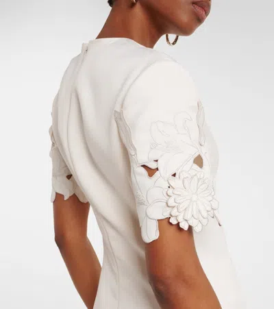 Leo Lin Caroline Floral-appliqué Midi Dress