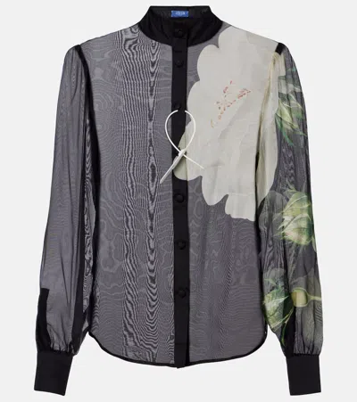 Leo Lin Alma Floral Blouse In Black