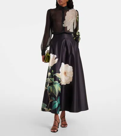 Leo Lin Alma Floral Blouse In Black