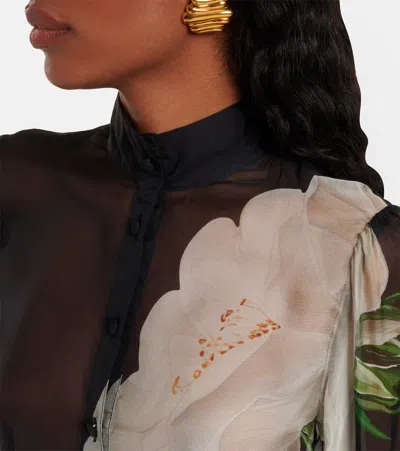 Leo Lin Alma Floral Blouse In Black
