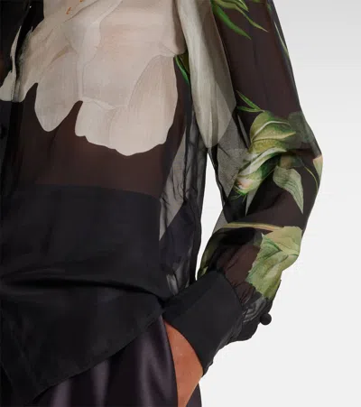 Leo Lin Alma Floral Blouse In Black
