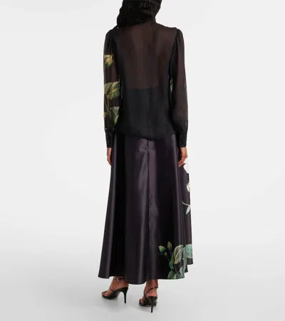 Leo Lin Alma Floral Blouse In Black