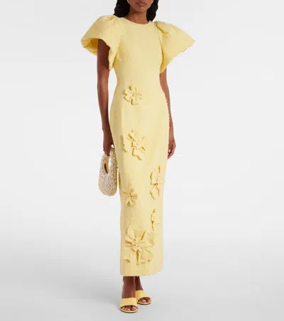 Leo Lin Lucinda Floral-appliqué Maxi Dress