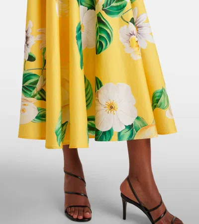 Leo Lin Zara Floral Cotton Shirt Dress In Yellow