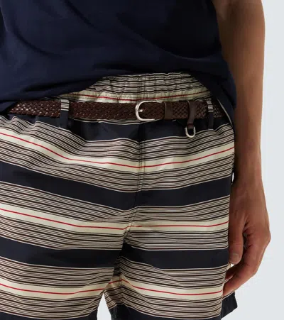 Prada Braided Leather Belt In Brown