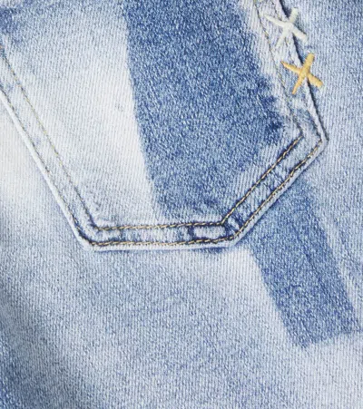 Scotch & Soda The Daze Embroidered Straight Jeans In Blue
