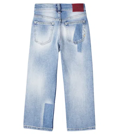 Scotch & Soda The Daze Embroidered Straight Jeans In Blue