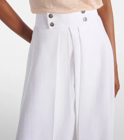 Loro Piana Petra Pleated Linen Maxi Skirt In White