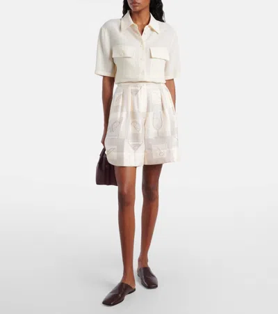 Loro Piana Dorin Aperitivo Twill Pleated Bermuda Shorts