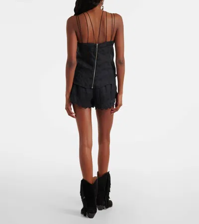 Isabel Marant Leana Broderie Anglaise Ramie Camisole In Black