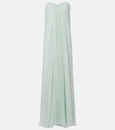 Alexander Mcqueen Strapless Draped Silk-chiffon Bustier Gown