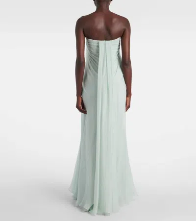Alexander Mcqueen Strapless Draped Silk-chiffon Bustier Gown