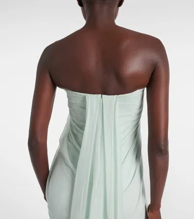 Alexander Mcqueen Strapless Draped Silk-chiffon Bustier Gown