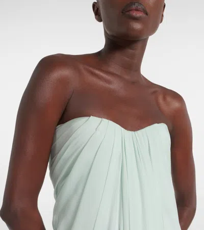 Alexander Mcqueen Strapless Draped Silk-chiffon Bustier Gown