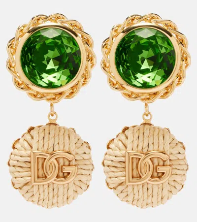 Dolce & Gabbana Dg Crystal-embellished Earrings In Gold