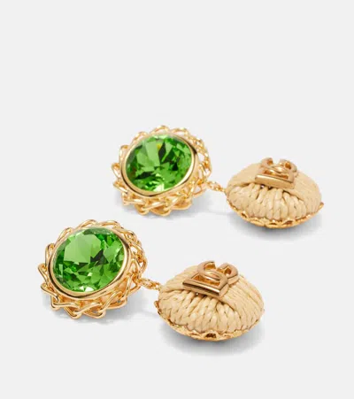 Dolce & Gabbana Dg Crystal-embellished Earrings In Gold