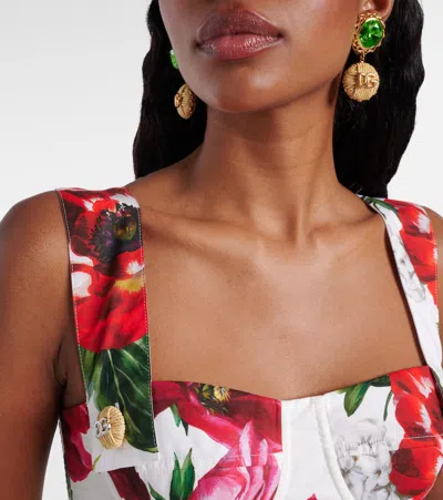 Dolce & Gabbana Dg Crystal-embellished Earrings In Gold
