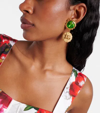 Dolce & Gabbana Dg Crystal-embellished Earrings In Gold