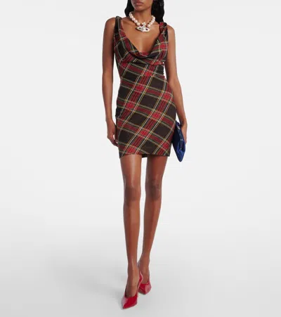 Vivienne Westwood Sleeveless Square Neckline Tartan Dress In Multi