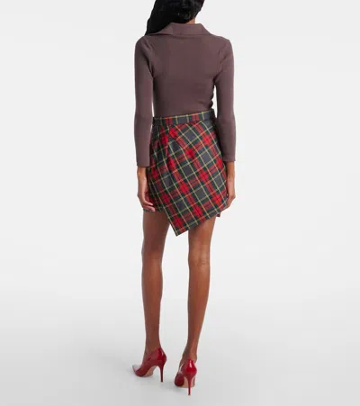 Vivienne Westwood Infinity Plaid Virgin Wool Miniskirt In Green