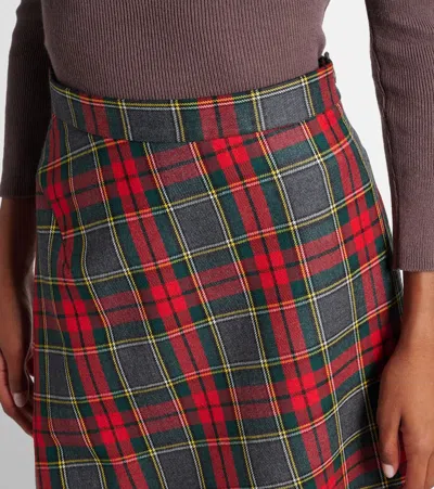 Vivienne Westwood Infinity Plaid Virgin Wool Miniskirt In Green