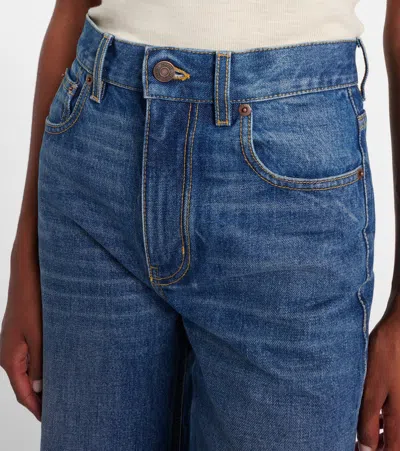 Chloé Women Blue Denim High-waisted Flare Jeans In Blue